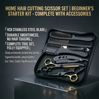 Kit de Ciseaux de Coiffure Professionnel avec Peigne, Rasoir, Pince, Sac de Rangement – Acier Inoxydable, Ciseaux à Effiler – Idéal pour Démarrer en Salon ou à Domicile – Modèle 1001