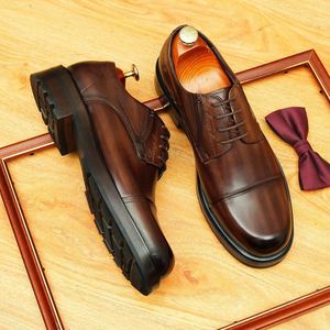 Zapatos de Vestir Oxford Derby de Cuero de Grano Completo de Primera Calidad para Hombre, Hechos a Mano, Formales de Negocios, de Oficina, de Cuero Genuino, Cómodos - Product Image 5