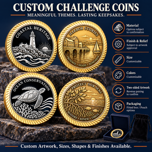 Monedas Conmemorativas Personalizadas de Patrimonio Costero y Conservación Oceánica para Souvenirs y Eventos OEM ODM - Product Image 4