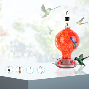 ZY168 mangeoire à eau pour colibris à motif <span class=keywords><strong>de</strong></span> <span class=keywords><strong>fleurs</strong></span>, <span class=keywords><strong>dessin</strong></span> coloré, jardin, balcon, verre, mangeoire à oiseaux - Product Image 5