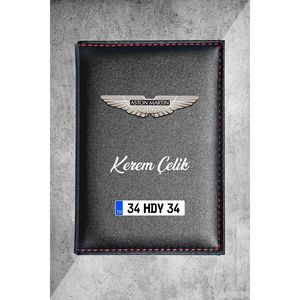 Porta Licencias de Cuero Termoestable con Logotipo Personalizado de Aston Martin, Accesorio de Estilo para Automóvil Personalizable - Product Image 1