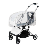 Poussette pour animaux de compagnie personnalisée pour chiens et chats de petite et moyenne taille avec porte-animaux amovible transparent