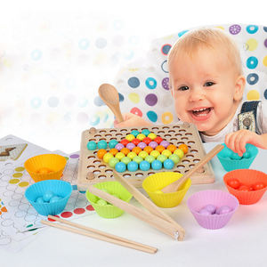 <b>Colorful</b> Wooden Montessori Math Beads Toy New <b>Brain</b> Training Practice Chopsticks for Hand-Eye Coordination and Math Skills - Product Image 3