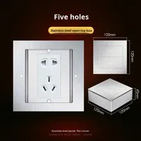 Fupai Ultra-mince Double porte Surface Box prise de sol en acier inoxydable monté en surface réseau caché prise de courant prises prises