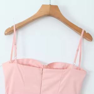 เดรสสีชมพูแขนกุด แฟชั่นฤดูใบไม้ผลิและฤดูร้อน สไตล์ลำลอง รับผลิตตามแบบ (OEM) คุณภาพสูง ชุดเดรสใหม่สำหรับผู้หญิง - Product Image 6