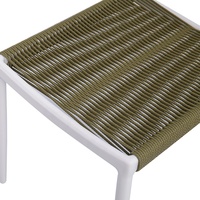 modernes en aluminium et osier pour restaurant, patio, jardin, café, fauteuils de salle à manger en rotin tissé vert en vente