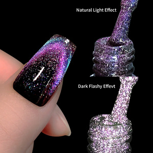Vernis à ongles gel effet œil de chat diamant réfléchissant, effet cristal laser, longue tenue, brillance éclatante, pour usage professionnel en salon de manucure - Product Image 4