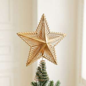 Luxurious <b>Gold</b> Iron Art <b>Christmas</b> <b>Tree</b> Topper Star Hollow Out Metal Star Topper for Xmas <b>Tree</b> Decor Holiday Home Party - Product Image 4