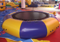 Trampoline gonflable pour parc aquatique extérieur avec toboggan, PVC haute résistance, usage commercial, lit de rebond pour enfants, pour lac ou piscine, 5 à 10 passagers