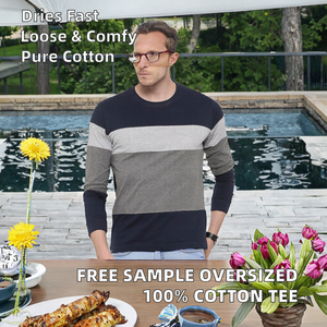 Camiseta Casual para Hombre, Holgada, con Hombros Caídos, Personalizada, Ecológica, de Secado Rápido, 100% Algodón Grueso - Product Image 2