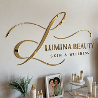 Lettres LED blanches en métal brossé rétroéclairées personnalisées pour salon de beauté, spa capillaire, studio de massage, devanture de magasin, réception, enseigne étanche