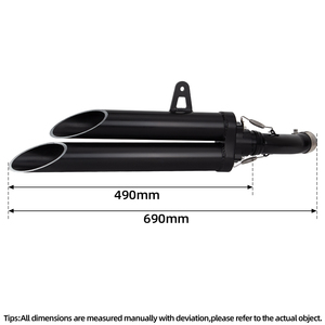 Pot d'Échappement Complet Noir Moto, Tuyau de Liaison Central Double Sortie Silencieux pour <span class=keywords><strong>Honda</strong></span> CMX300 <span class=keywords><strong>CMX</strong></span> <span class=keywords><strong>Rebel</strong></span> <span class=keywords><strong>500</strong></span> Rebel300 CMX500 - Product Image 2