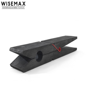 WISEMAX FURNITURE Meuble en <span class=keywords><strong>bois</strong></span> Wabi-sabi pour salon, <span class=keywords><strong>banc</strong></span> long en <span class=keywords><strong>bois</strong></span> en forme de pince, <span class=keywords><strong>table</strong></span> basse d'appoint - Product Image 2