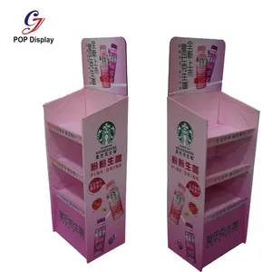 Atacado logotipo personalizado papelão pop suporte de papel promocional ondulado para varejo alimentos café chá