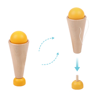 Juguete de Madera Kendama para Niños Pequeños, Juguete Educativo para el Desarrollo de la Coordinación Mano-Ojo, Juego de Habilidad con Pelota de Madera