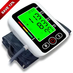 Moniteur de pression artérielle automatique numérique du bras supérieur moniteurs de pression artérielle pour usage domestique LCD grand écran de police 3.8 pouces rétro-éclairé