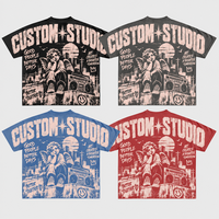 T-shirt personnalisé vintage délavé à l'acide avec imprimé graphique pour homme, 100 % coton, coupe ample, surdimensionné, court, effet vieilli, style streetwear, usine OEM ODM