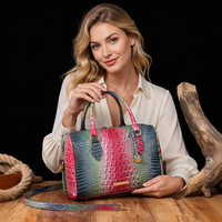 Sacs à main Boston en cuir de crocodile pour femmes, sacs bandoulière élégants pour femmes, sacs fourre-tout tendance grande capacité avec bandoulière