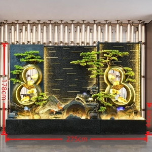 Retro Rockery Square Double-Sided Eco-Friendly Resin Landscape Fountain LED <b>Lights</b> Mist Indoor/Outdoor Easter Pine <b>Tree</b> - Product Image 5