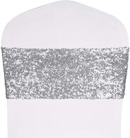 Ceinture de chaise à paillettes, ceinture à paillettes unilatérale, décoration de paillettes, décoration de chaise de réception de mariage d'hôtel, décoration de chaise d'événement