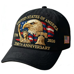 Gorra de Béisbol <span class=keywords><strong>Retro</strong></span> Ajustable con Bordado del Águila Calva, Estilo Patriótico Americano, para el 250 Aniversario de EE. UU. - Product Image 5