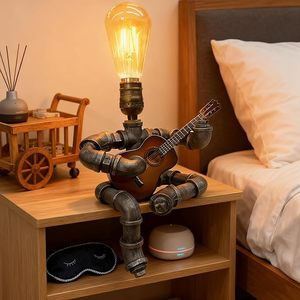 Lampe de table en forme de <span class=keywords><strong>guitare</strong></span>, accessoires pour <span class=keywords><strong>guitare</strong></span>, cadeaux originaux pour les amoureux de la musique, les guitaristes, <span class=keywords><strong>cadeau</strong></span> pour homme, lampe steampunk - Product Image 6