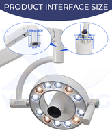 Lampe d'opération dentaire LED sans ombre avec caméra HD, enregistrement, température de couleur réglable et objectif zoom optique pour la dentisterie
