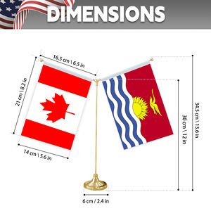 Настольный флаг с металлической основой для настраиваемых мини-флагов (флаг Канады и Кирибати) - Product Image 2