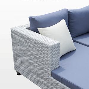 canapé de <span class=keywords><strong>salon</strong></span> en osier en forme de L canapé de <span class=keywords><strong>jardin</strong></span> extérieur sectionnel en rotin <span class=keywords><strong>aluminium</strong></span> ensemble avec une chaise longue - Product Image 3