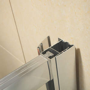 ดีไซน์กระจกอาบน้ำแบบสไลด์ขนาด8มม. หนาพร้อมโปรไฟล์อลูมิเนียมโครเมี่ยม - Product Image 5