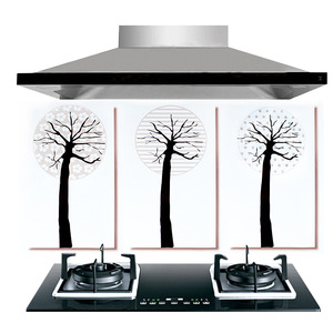 Kitchen Creative Oil Proof <b>Wall</b> Sticker Rectangle Minimalist Pet Material Home <b>Decoration</b> <b>Flower</b> Plant Pattern - Product Image 4