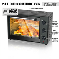 Four électrique multifonctionnel 25L, mini-four de qualité supérieure, four à pizza, four à gâteaux, four à convection