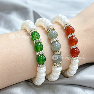 Nuovi Arrivi Muses Jewels: Bracciale Elastico Minimalista con Perle Naturali d'Acqua Dolce 7-8mm, Regalo di Nozze Regolabile - Product Image 2