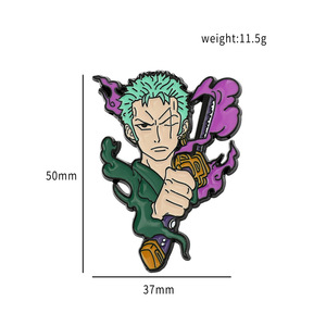 Japanse stijl cartoon anime personage merchandise One Piece Luffy Zoro hoogwaardig emaille elektrolytisch geplateerde legering broche accessoires - Product Image 2