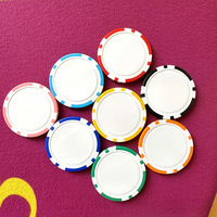 Keripik Poker Tanah Liat Mewah 2 Warna 14g 40mm Las Vegas Crowns Casino Chips Stiker Nomor Kustom Hiburan Permainan Judi