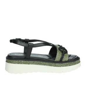 Sandali con tacco nero/verde 220973 - Product Image 4