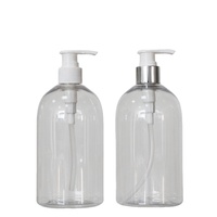Bouteilles de 500 ml vides avec pompe pulvérisatrice PET pour savon liquide, gel douche, shampoing, désinfectant, lotion, sérigraphiées