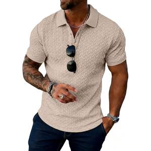 Polo décontracté personnalisé pour homme, haut de golf texturé à manches courtes, respirant, tricoté, pour la plage - Product Image 5