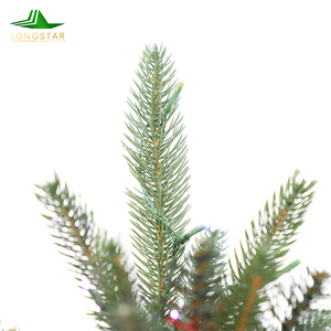 Sapin de Noël artificiel de luxe pré-éclairé en PVC et cèdre, haute qualité, 210 cm, lumières incandescentes blanc chaud, étanche - Product Image 4