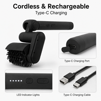 Brosse de nettoyage électrique pour barbecue sans fil rechargeable, outil de nettoyage de barbecue 2000 mAh, tête rotative à 2 vitesses, angle réglable, protection anti-éclaboussures