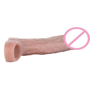 SXXY Silicone Hollow Penis Sleeve Realistic Dick Enlargement Cock Ring Adult Men Sex Toy Reusable Ultra Dick Sheath Hollow <b>Dildo</b> - Product Image 3