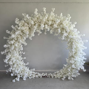 D-UFA051 Hot sales white <b>flower</b> arch <b>artificial</b> greeney <b>flower</b> arch backdrop <b>flower</b> arch with hanging silk for wedding decor - Product Image 6