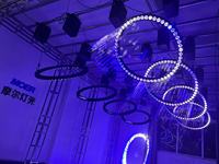 Anneau LED cinétique avec treuil DMX Led lumière dynamique Club Bar éclairage cinétique faisceau de levage Club plafonnier