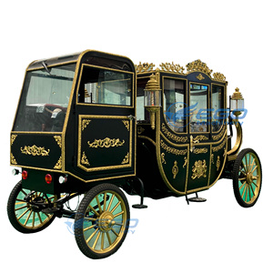 รถม้าจีนสีขาวสุดหรูสำหรับงานแต่งงานและท่องเที่ยว พร้อมพัดลมแบบหนีบ USB-C จากผู้ผลิต Royal Horse Carriage - Product Image 1