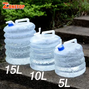 Save Storage Space 3 L 5 Ltr 8 Litro 10 Litre 15 Liter Lightweight Plastic Foldable Collapsable Water Storage With Faucet