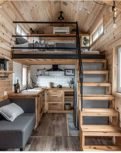 Casa moderna Techo inclinado Estructura de acero Casa Jardín Dormitorio Playa Paisaje Características Home Stay Hotel RV Campamento de vacaciones - Product Image 4