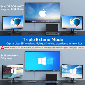 Vente <span class=keywords><strong>en</strong></span> <span class=keywords><strong>gros</strong></span> Hub USB 3.0 C <span class=keywords><strong>en</strong></span> alliage d'aluminium USB3.0 * 3 + 2.0*2 + VGA + RJ45 + SD + TF + jack + <span class=keywords><strong>HDMI</strong></span> + DP + DONNÉES USB-C * 2 + C PD 15 entrées 1 Station d'accueil - Product Image 4