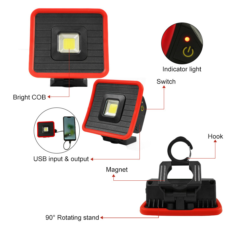 Super Brightness 1000lumen Rechargeable Led Work Light Portable Flood Lights