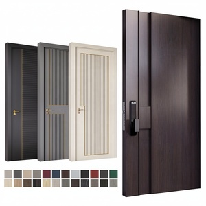 European Style Solid Wood Smart Lock Anti-Theft Entrance Door for Modern Hotel Villa Living Room Exterior Entry Door - Product Image 4