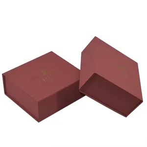 Benutzer definierte gedruckte Oem Folding Magnet verschluss Goldfolie Haar verlängerung Geschenk papier Verpackung Rose Red Faltbare Boxen mit Logo